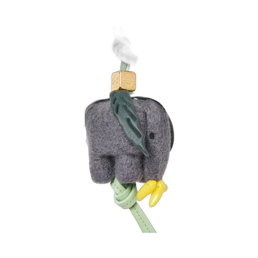 Elephant charm in felt and calfskin