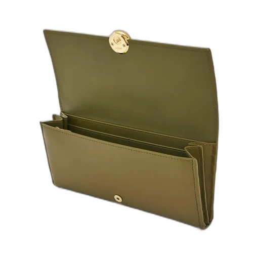 Pebble continental wallet in shiny nappa calfskin