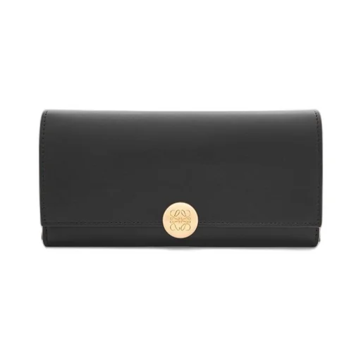 Pebble continental wallet in shiny nappa calfskin