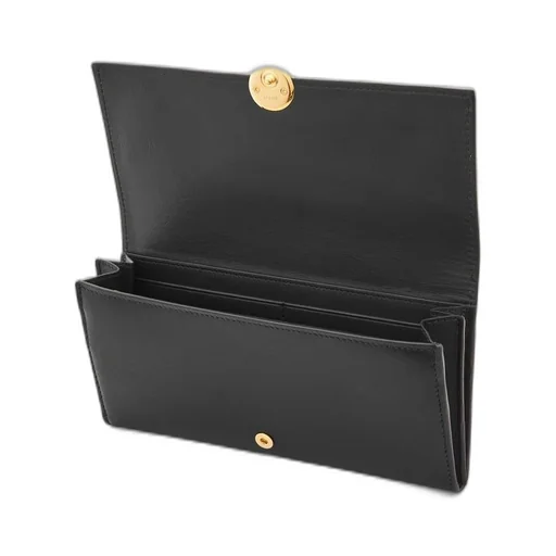 Pebble continental wallet in shiny nappa calfskin
