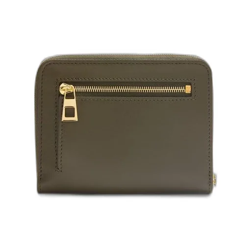 Knot compact zip around wallet in shiny nappa calfskin