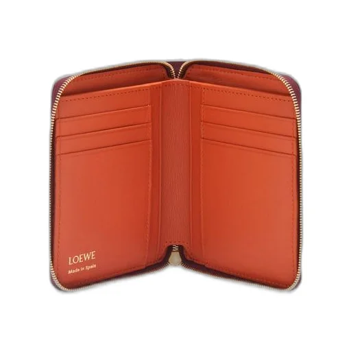 Knot compact zip around wallet in shiny nappa calfskin