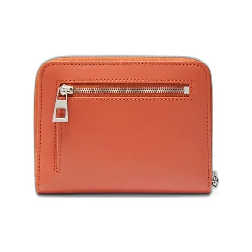 Knot compact zip around wallet in shiny nappa calfskin