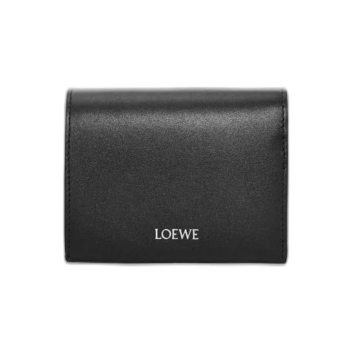 Trifold zip wallet in shiny nappa calfskin
