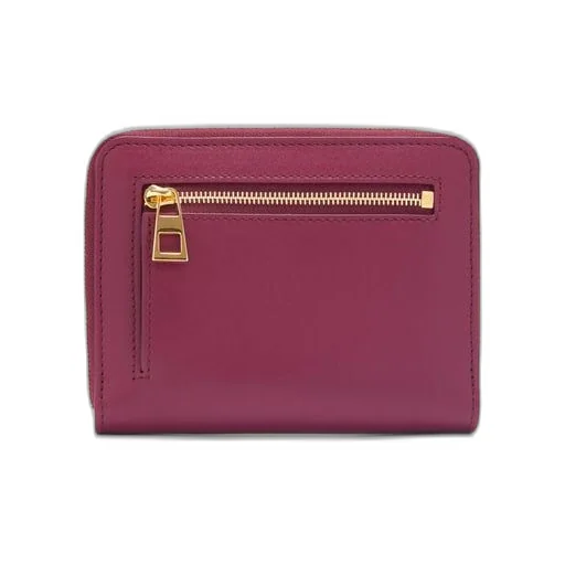 Knot compact zip around wallet in shiny nappa calfskin