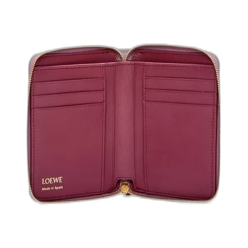 Knot compact zip around wallet in shiny nappa calfskin