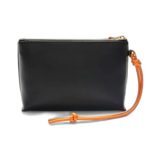 Knot T pouch in shiny nappa calfskin
