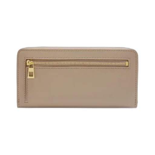 Knot zip around wallet in shiny nappa calfskin
