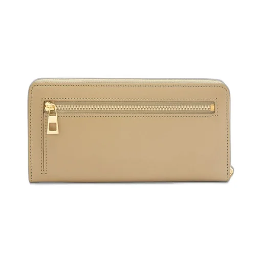 Knot zip around wallet in shiny nappa calfskin