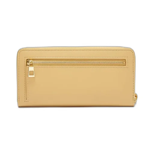 Knot zip around wallet in shiny nappa calfskin