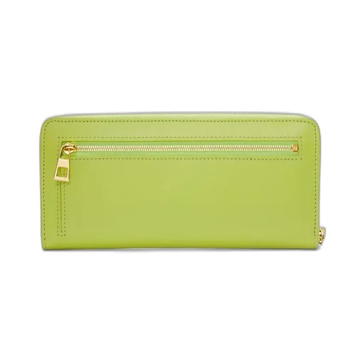 Knot zip around wallet in shiny nappa calfskin