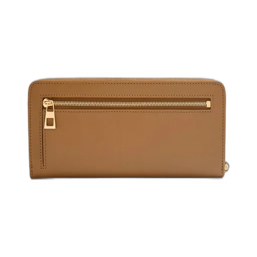 Knot zip around wallet in shiny nappa calfskin