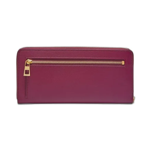 Knot zip around wallet in shiny nappa calfskin