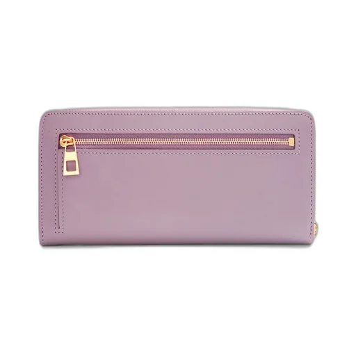 Knot zip around wallet in shiny nappa calfskin