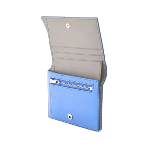 Folded wallet in shiny nappa calfskin