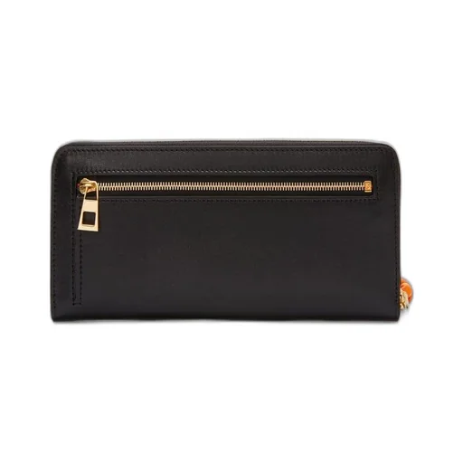 Knot zip around wallet in shiny nappa calfskin