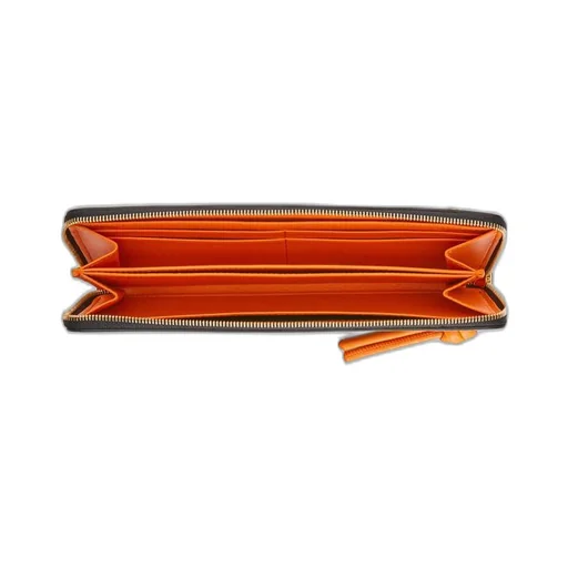 Knot zip around wallet in shiny nappa calfskin