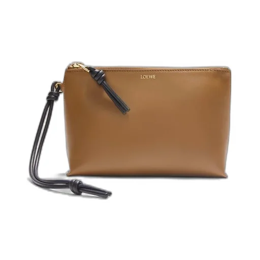 Knot T pouch in shiny nappa calfskin
