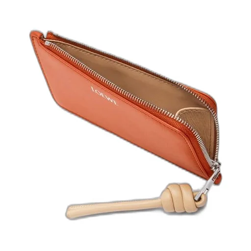 Knot coin cardholder in shiny nappa calfskin