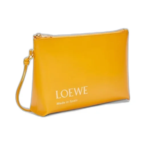 Embossed LOEWE T Pouch in shiny nappa calfskin