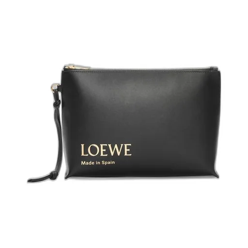 Embossed LOEWE T Pouch in shiny nappa calfskin