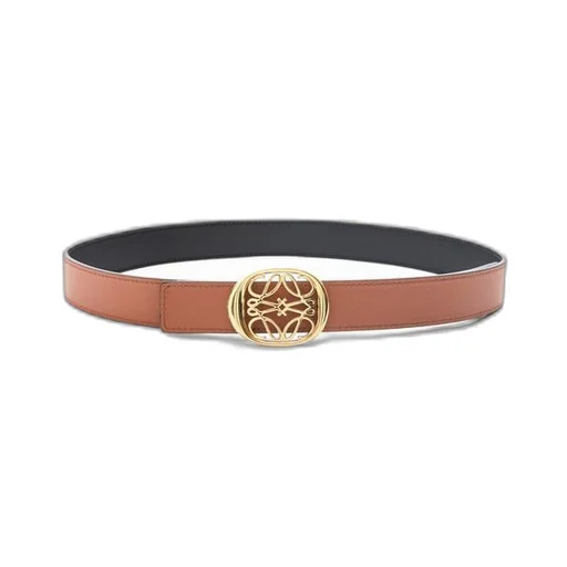 Reversible Anagram Ellipse belt in smooth calfskin