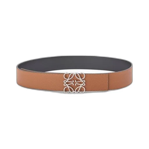 Reversible Anagram belt in soft grained calfskin and smooth calfskin