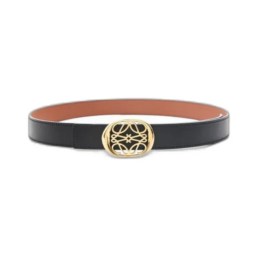 Reversible Anagram Ellipse belt in smooth calfskin