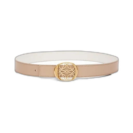 Reversible Anagram Ellipse belt in smooth calfskin