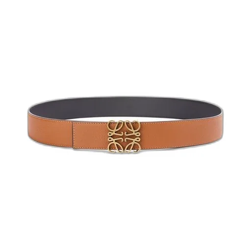 Reversible Anagram belt in soft grained calfskin and smooth calfskin