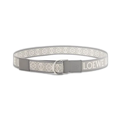 D-ring belt in Anagram jacquard and calfskin