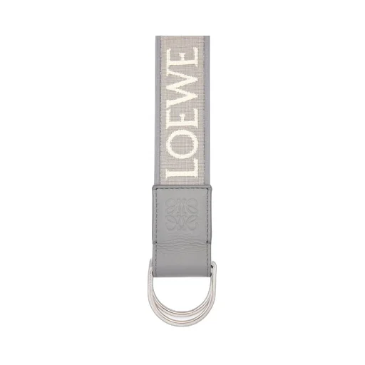 D-ring belt in Anagram jacquard and calfskin