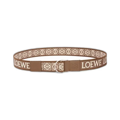 D-ring belt in Anagram jacquard and calfskin