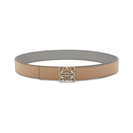 Reversible Anagram belt in soft grained calfskin and smooth calfskin