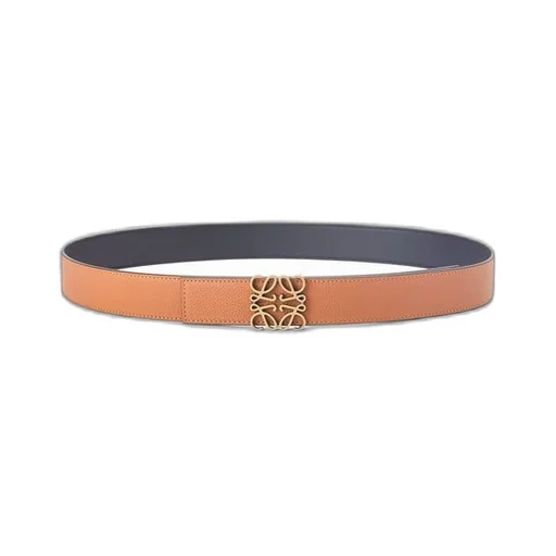 Reversible Anagram belt in soft grained calfskin and smooth calfskin