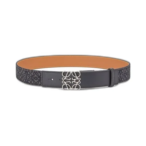 Anagram belt in jacquard and calfskin