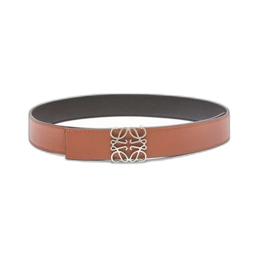 Reversible Anagram belt in soft grained calfskin and smooth calfskin