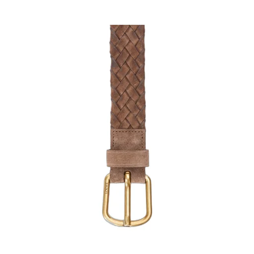 Chunky woven belt in suede calfskin