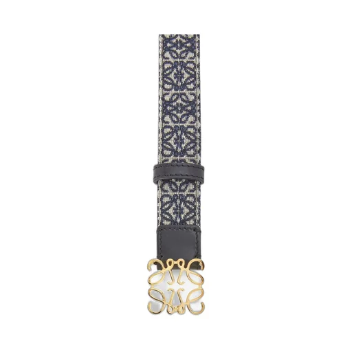 Anagram belt in jacquard and calfskin