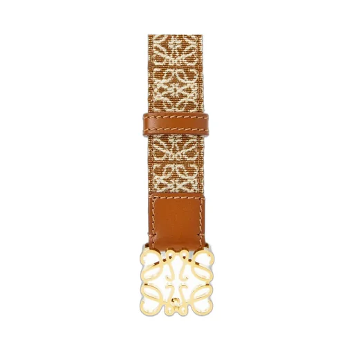 Anagram belt in jacquard and calfskin