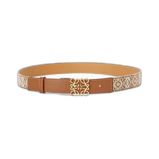 Anagram belt in jacquard and calfskin