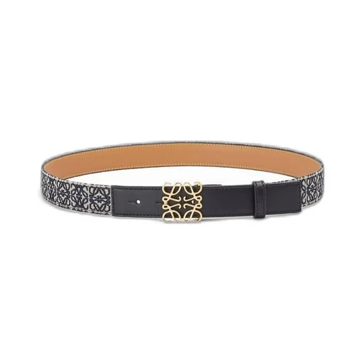 Anagram belt in jacquard and calfskin
