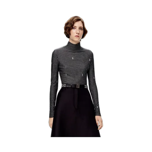 Anagram belt in jacquard and calfskin