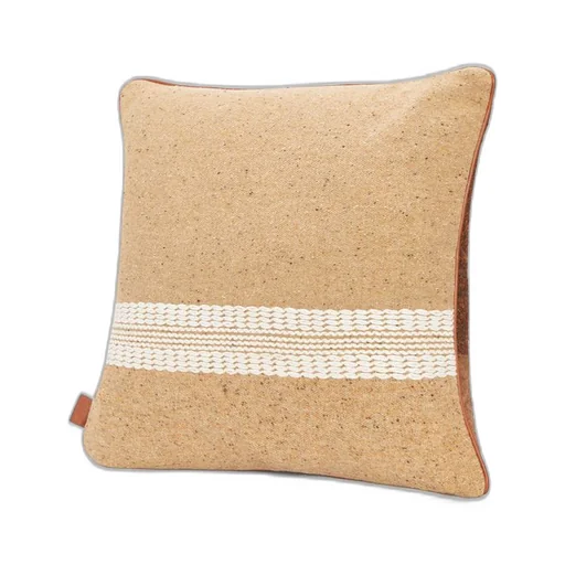 Stripe cushion in wool and linen