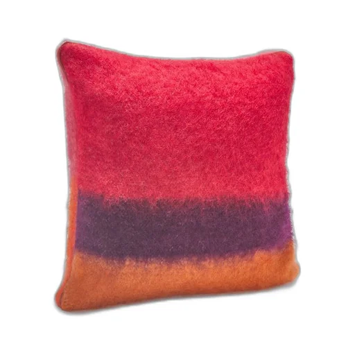 Stripe cushion in mohair and wool