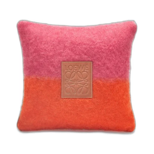 Stripe cushion in mohair and wool