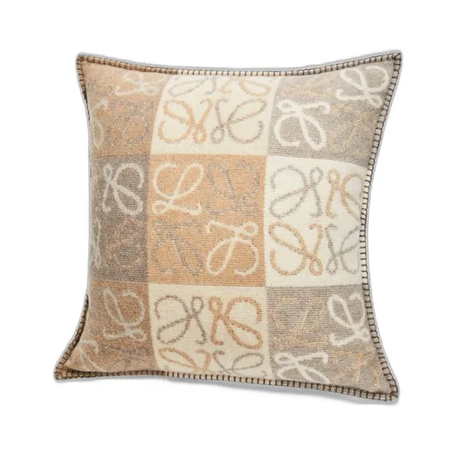 Checkerboard cushion in mohair