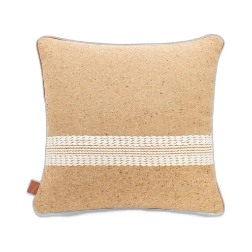 Stripe cushion in wool and linen