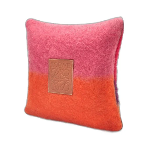 Stripe cushion in mohair and wool