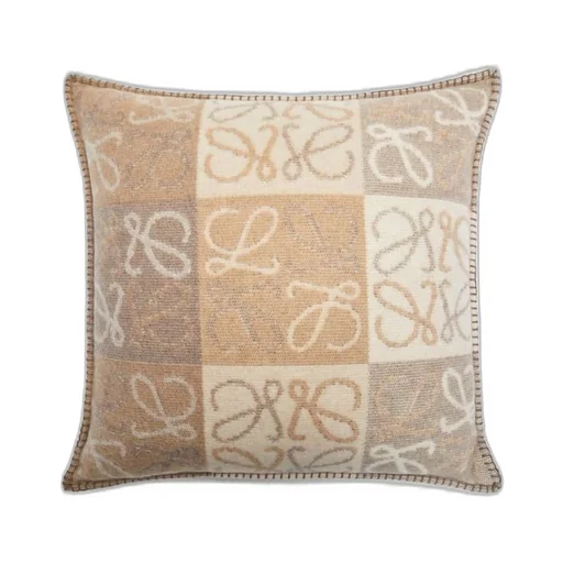 Checkerboard cushion in mohair